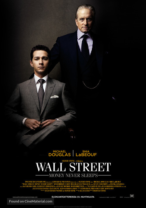 Wall Street: Money Never Sleeps - Finnish Movie Poster