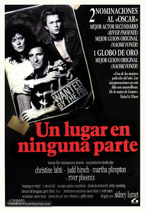 Running on Empty - Spanish Movie Poster