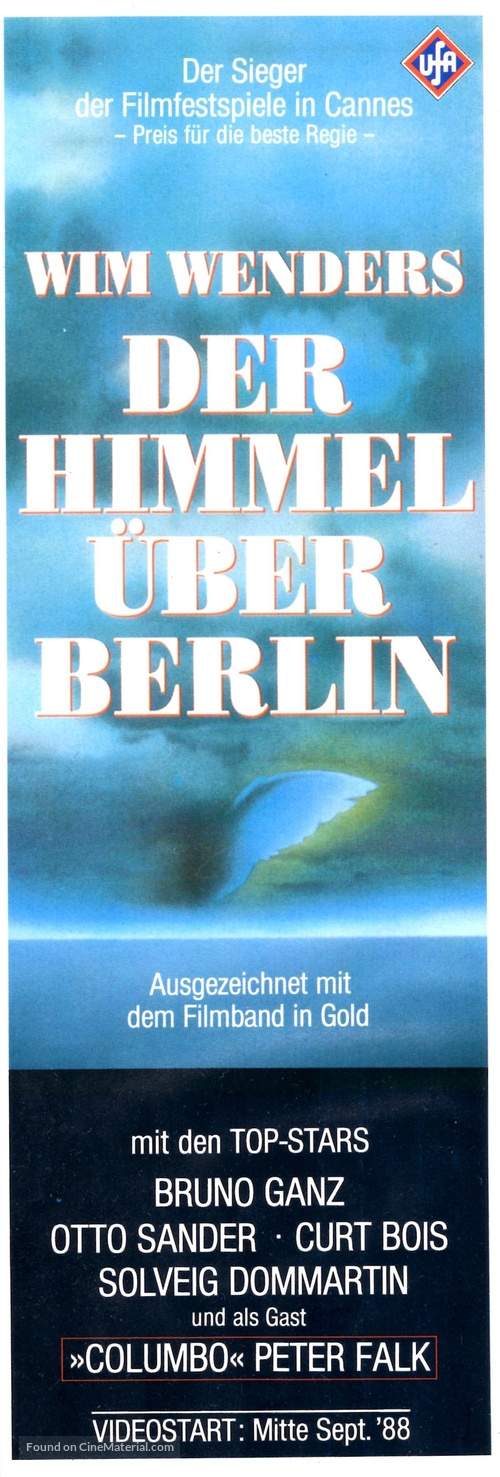 Der Himmel &uuml;ber Berlin - German Video release movie poster