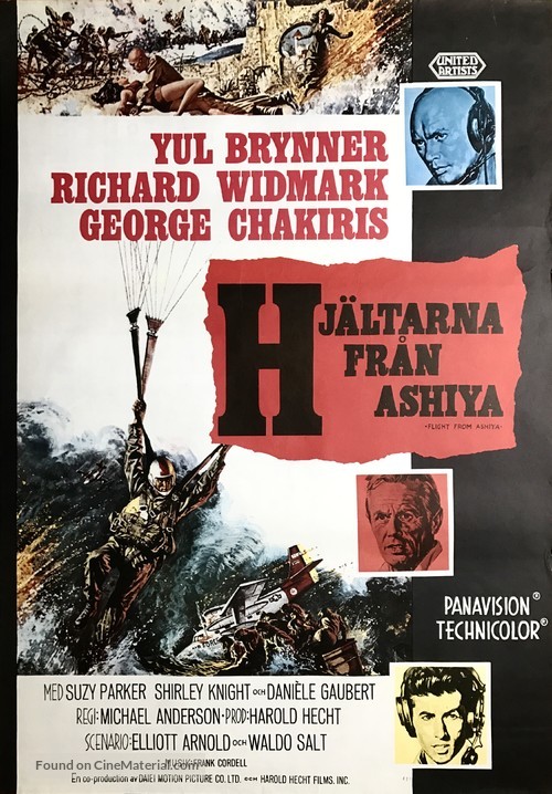 Flight from Ashiya - Swedish Movie Poster