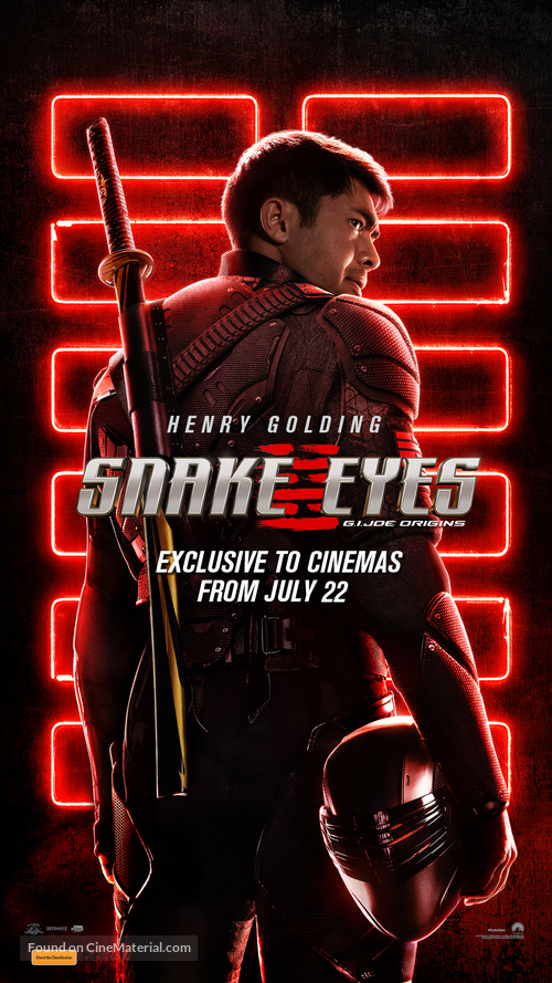 Snake Eyes: G.I. Joe Origins - Australian Movie Poster