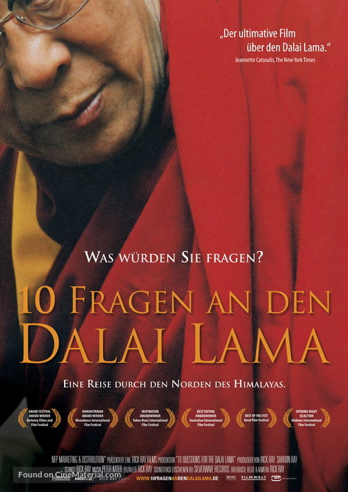 10 Questions for the Dalai Lama - German Movie Poster