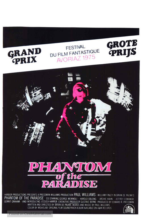 Phantom of the Paradise - Belgian Theatrical movie poster