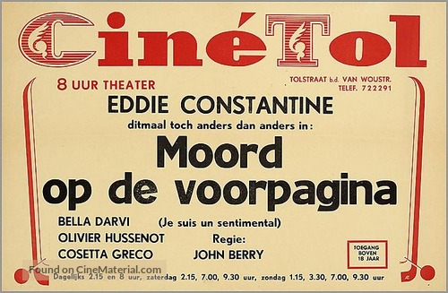 Je suis un sentimental - Dutch Movie Poster