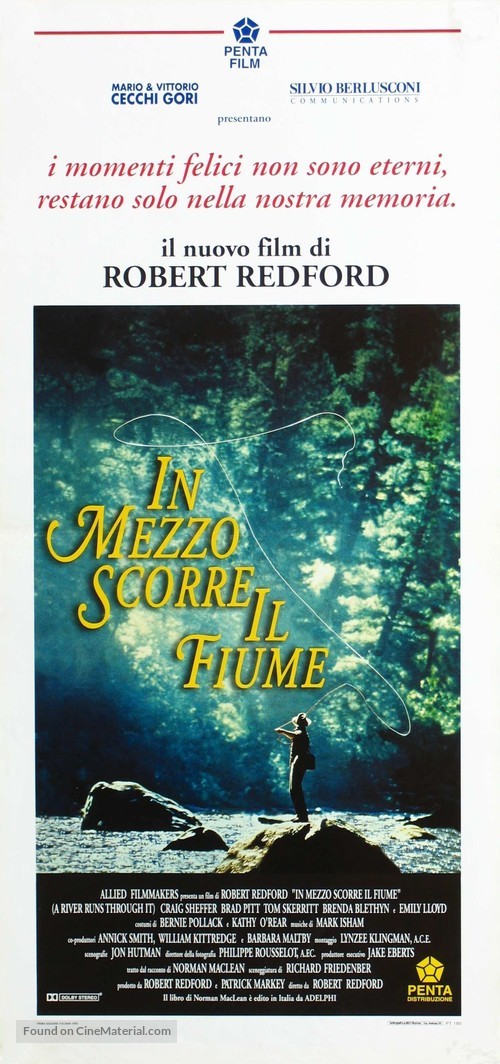 A River Runs Through It - Italian Movie Poster