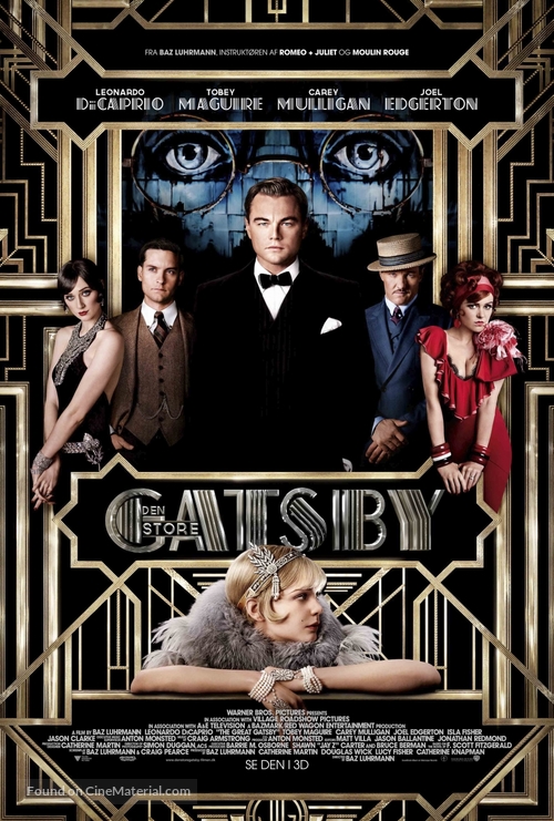 The Great Gatsby - Danish Movie Poster