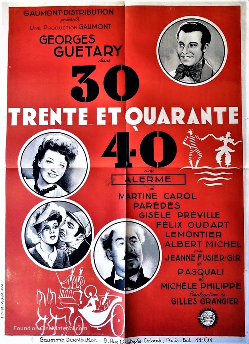 Trente et quarante - French Movie Poster