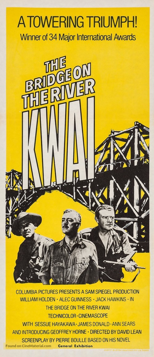 The Bridge on the River Kwai - Australian Movie Poster