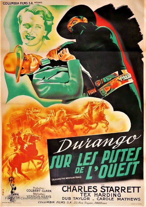 Blazing the Western Trail - French Movie Poster