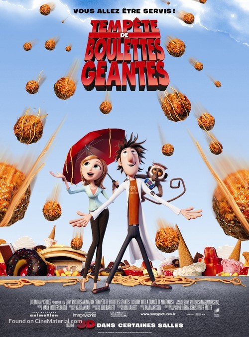 Cloudy with a Chance of Meatballs - French Movie Poster