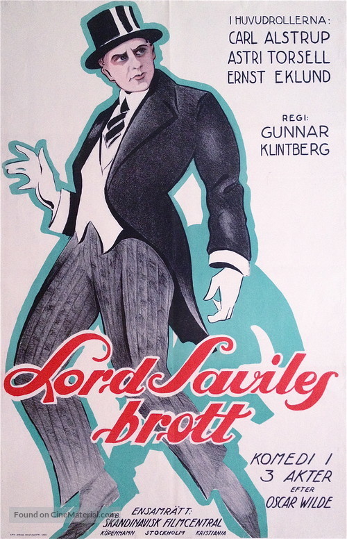 Lord Saviles brott - Swedish Movie Poster