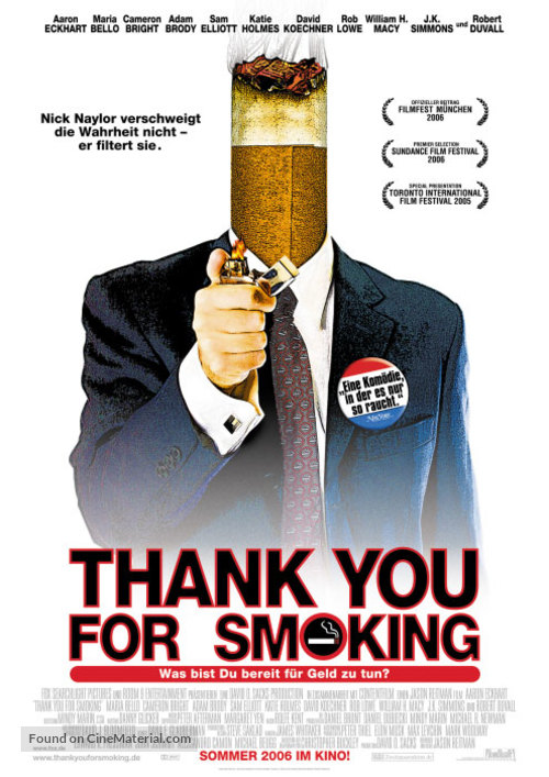 Thank You For Smoking - German Movie Poster