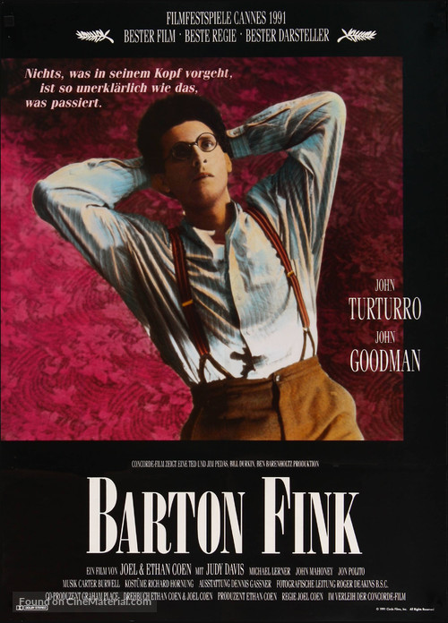 Barton Fink - German Movie Poster