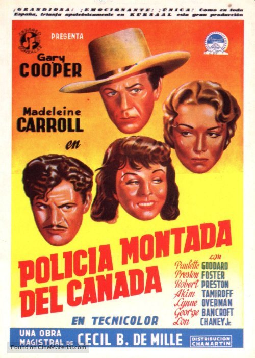 North West Mounted Police - Spanish Movie Poster