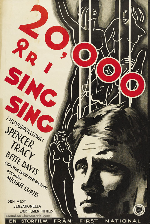 20,000 Years in Sing Sing - Swedish Movie Poster