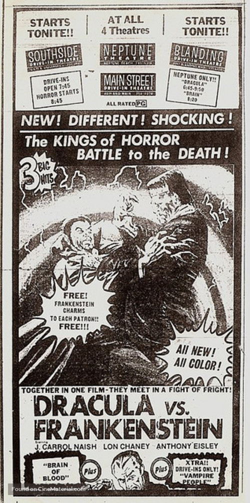 Dracula Vs. Frankenstein - poster