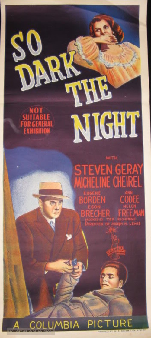 So Dark the Night - Australian Movie Poster