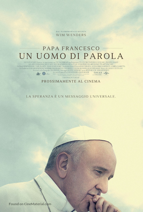 Pope Francis: A Man of His Word - Italian Movie Poster