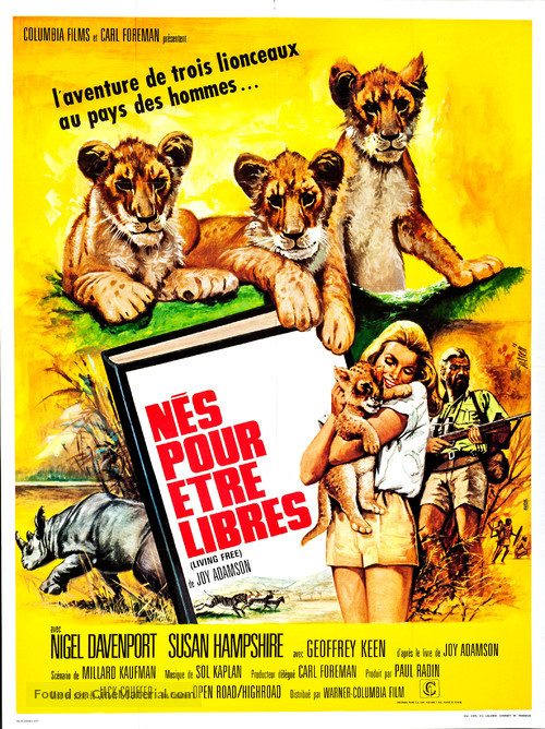 Living Free - French Movie Poster