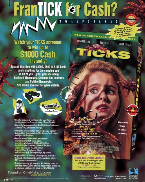 Ticks - Video release movie poster