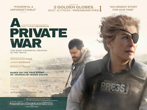 A Private War - British Movie Poster