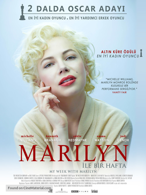 My Week with Marilyn - Turkish Movie Poster