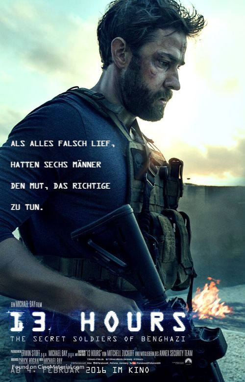 13 Hours: The Secret Soldiers of Benghazi - German Movie Poster