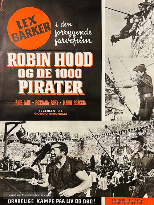 Robin Hood e i pirati - Danish Movie Poster