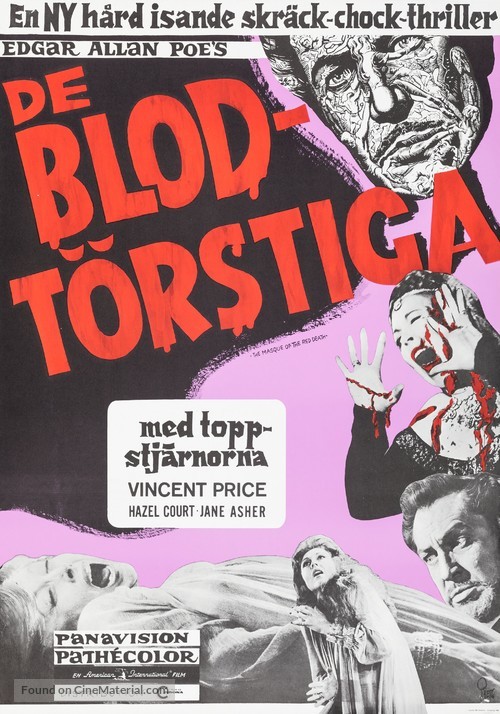The Masque of the Red Death - Swedish Movie Poster