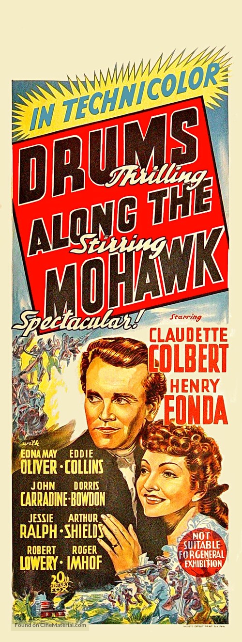 Drums Along the Mohawk - Australian Movie Poster