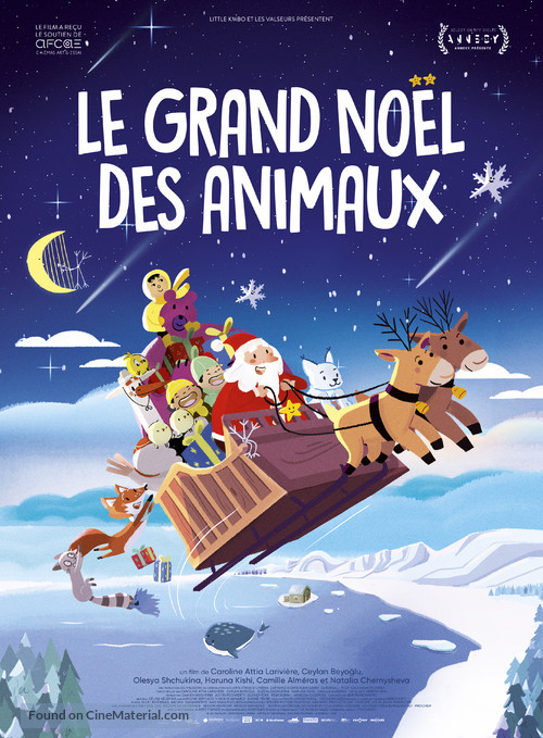 Animal Tales of Christmas Magic - French Movie Poster