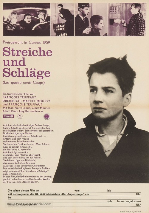 Les quatre cents coups - German Movie Poster