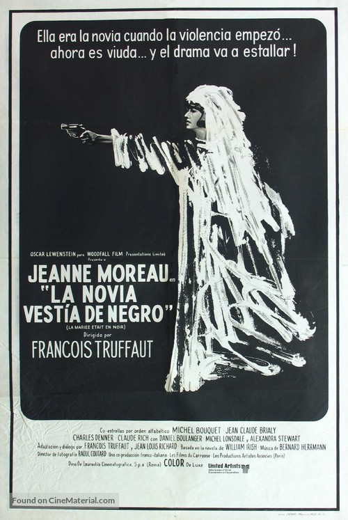 La mari&eacute;e &eacute;tait en noir - Argentinian Movie Poster