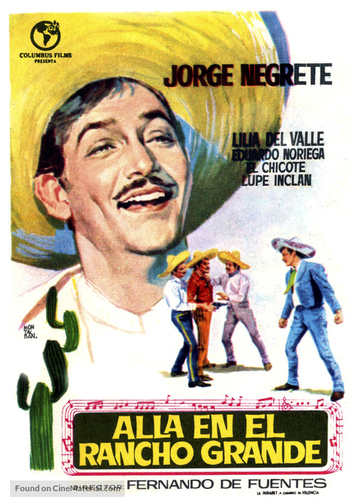 All&aacute; en el Rancho Grande - Spanish Movie Poster