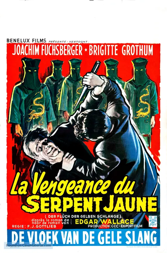 Der Fluch der gelben Schlange - Belgian Movie Poster