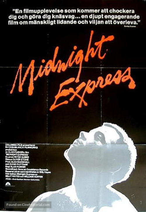 Midnight Express - Swedish Movie Poster