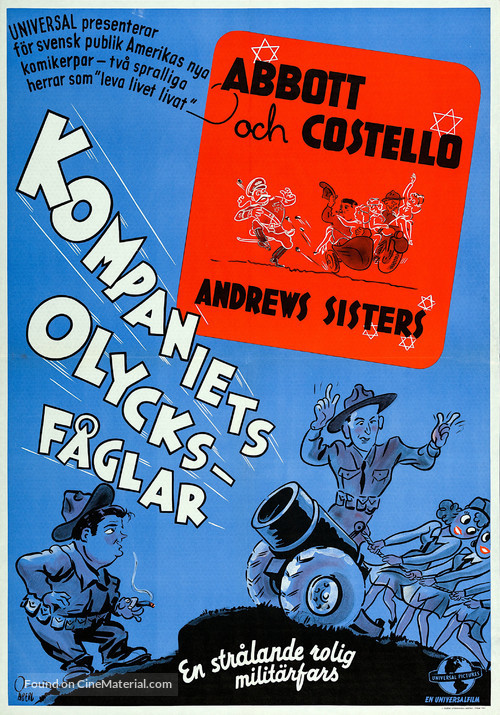 Buck Privates - Swedish Movie Poster