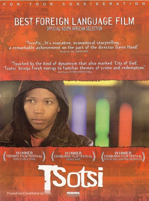 Tsotsi - For your consideration movie poster