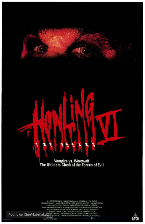 Howling VI: The Freaks - Video release movie poster