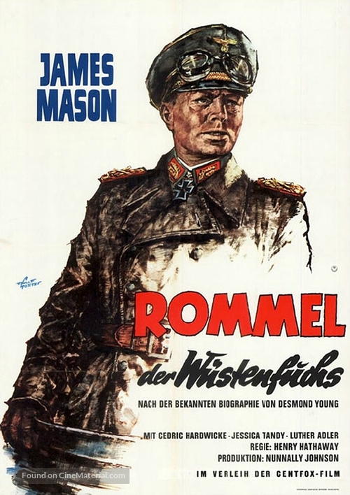 The Desert Fox: The Story of Rommel - German Movie Poster