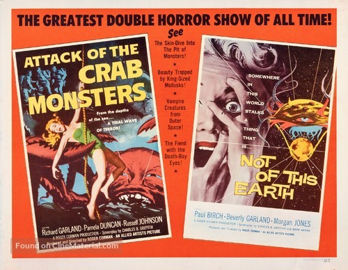 Attack of the Crab Monsters - Combo movie poster