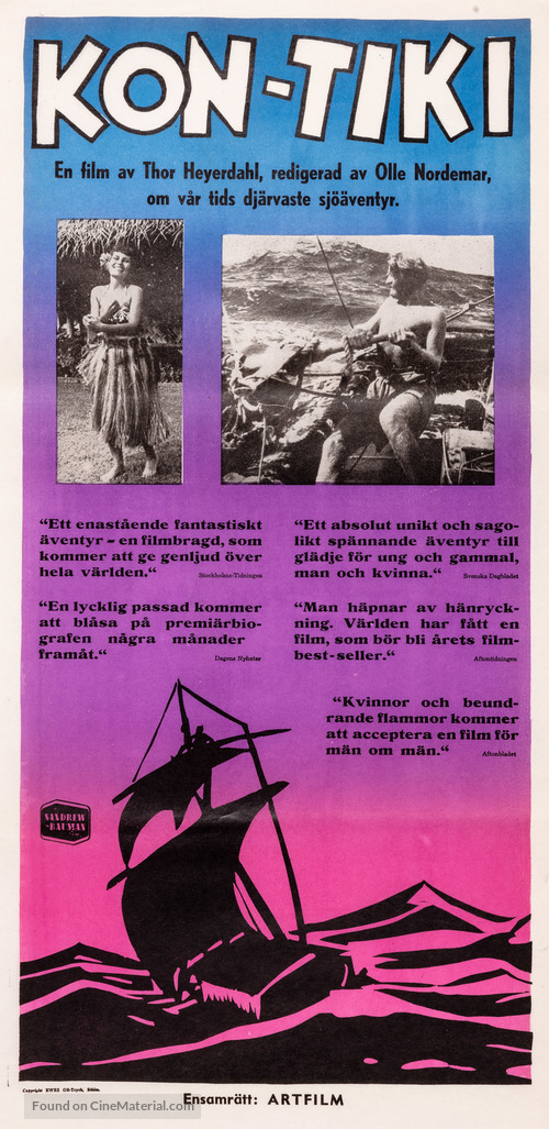 Kon-Tiki - Swedish Movie Poster