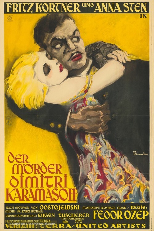 Der M&ouml;rder Dimitri Karamasoff - German Movie Poster