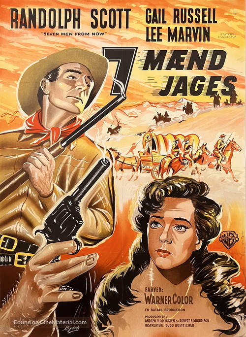 Seven Men from Now - Danish Movie Poster
