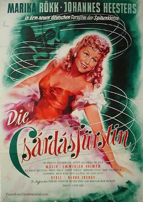 Die Csardasf&uuml;rstin - German Movie Poster