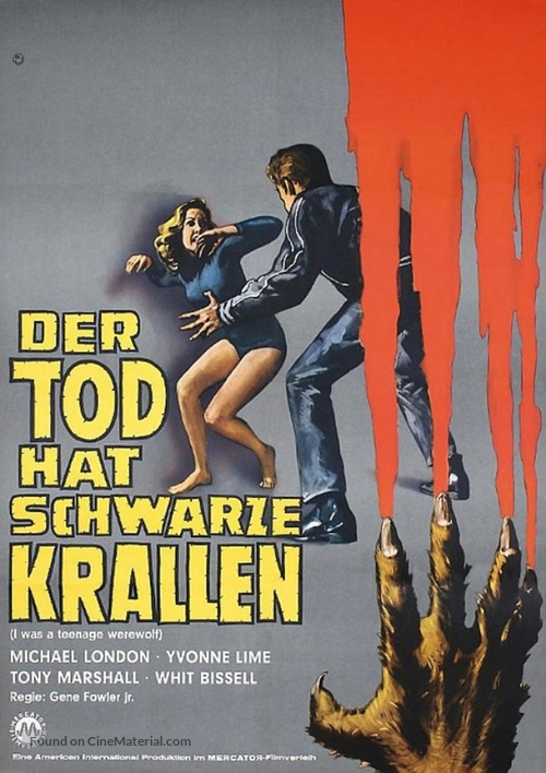 I Was a Teenage Werewolf - German Movie Poster