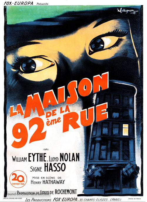 The House on 92nd Street - French Movie Poster