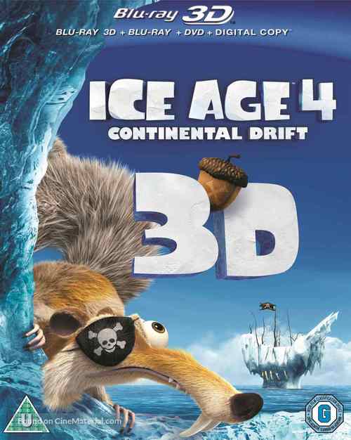 Ice Age: Continental Drift - British Blu-Ray movie cover