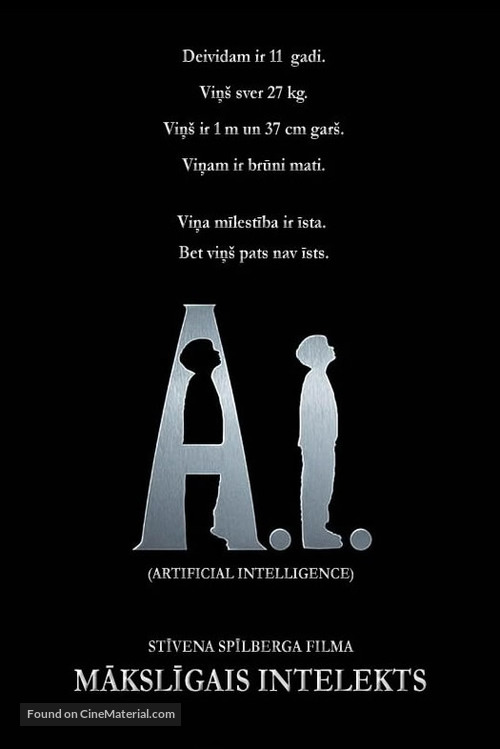 Artificial Intelligence: AI - Latvian Movie Poster