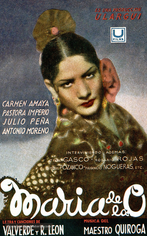 Mar&iacute;a de la O - Spanish Movie Poster